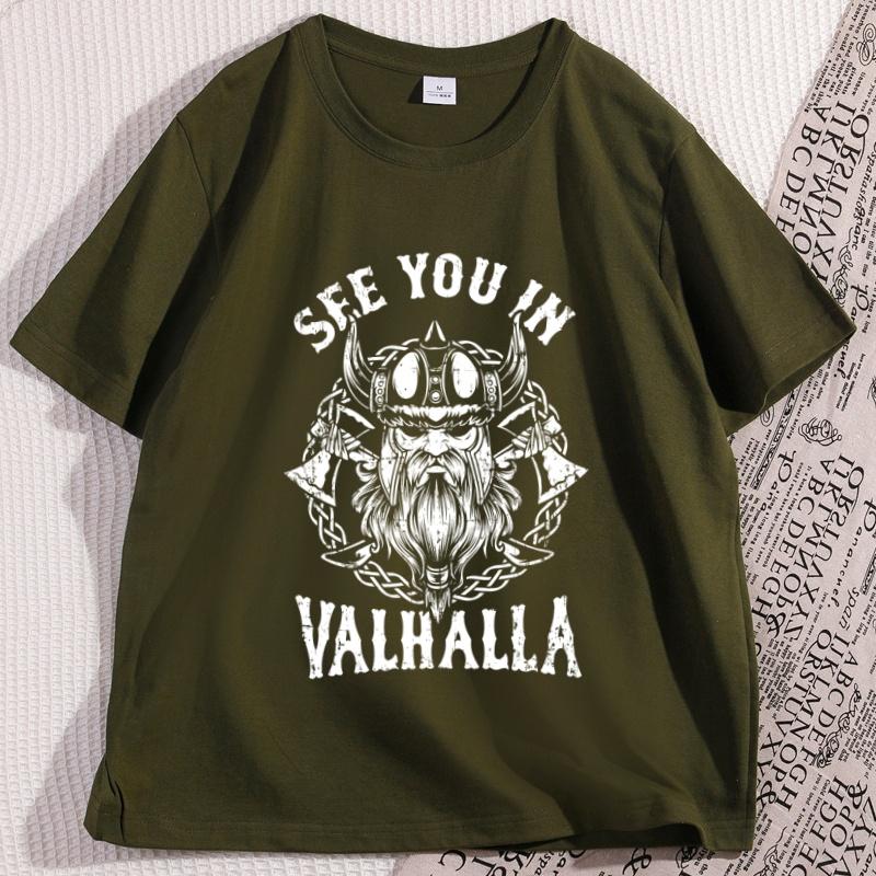 Vintage See You in Valhalla T Shirt Womern Causal Cotton Short Sleeve Round Neck Tshirt Comfortable Round Neck Comfortable Tee