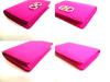 Authentic Salvatore Ferragamo Gancini Silver H/W Pink Leather Business Card Holder #b286  Open Box