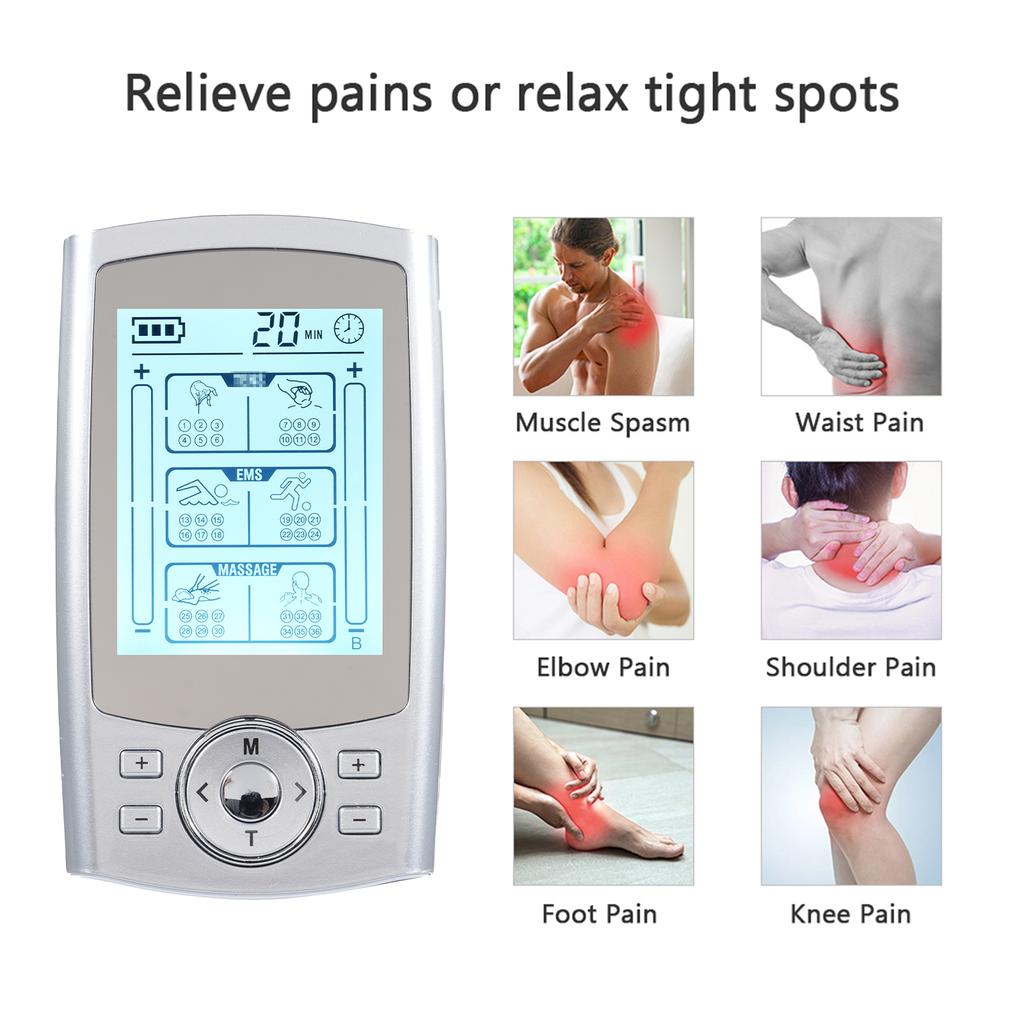 2 Channels Electric Muscle Stimulation Device with 36 Modes and 20 Strength Levels   Pulse  r Muscle Stimulator
