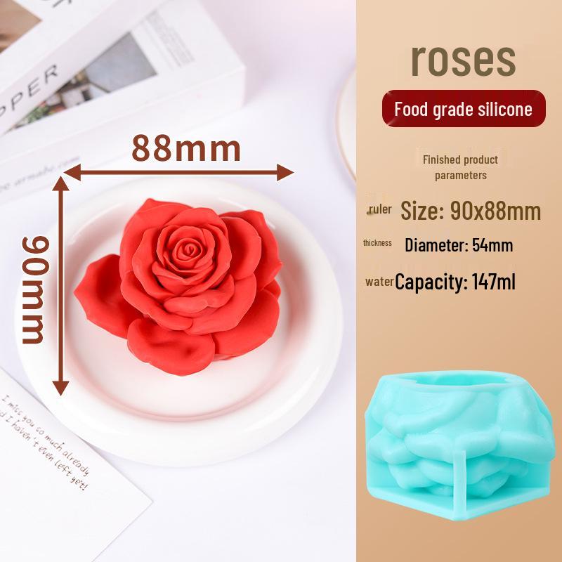 Peony & Lotus 3D Jelly Mold - Rose Milk, Silicone Mousse Pudding Cold Dish Mold