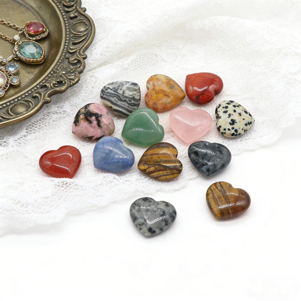 3Pcs, Assorted Natural Crystal Heart Stones Bulk Polished Healing Crystal Hearts for DIY Jewelry, Meditation, Reiki & Valentine's Day Gifts