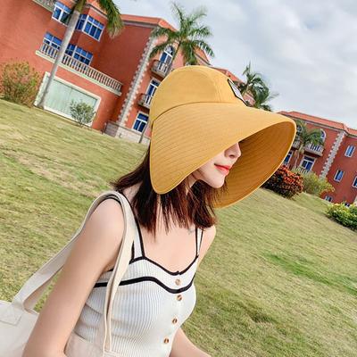 Women Summer Adjustable Sun Hats Fashion Visor Beach Hats Female Long Wide Brim Bucket Hat Foldable Anti-UV Travel Panama Caps