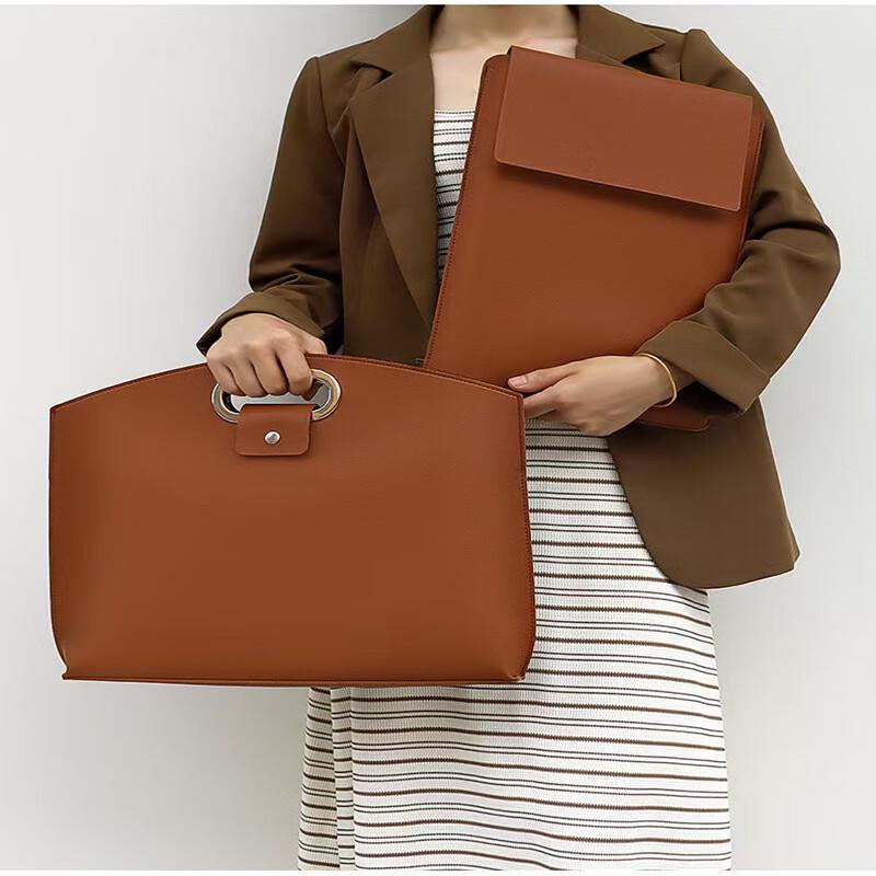 Minimalist PU Leather Laptop Tote Briefcase