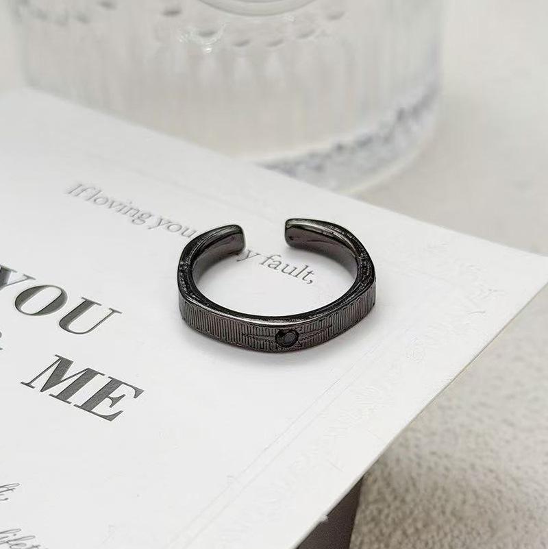 "Minimalist Dark Purple" Dark Punk Personality Delicate Zircon Ring Women'S Temperament Sweet Cool Wind Index Finger Ring