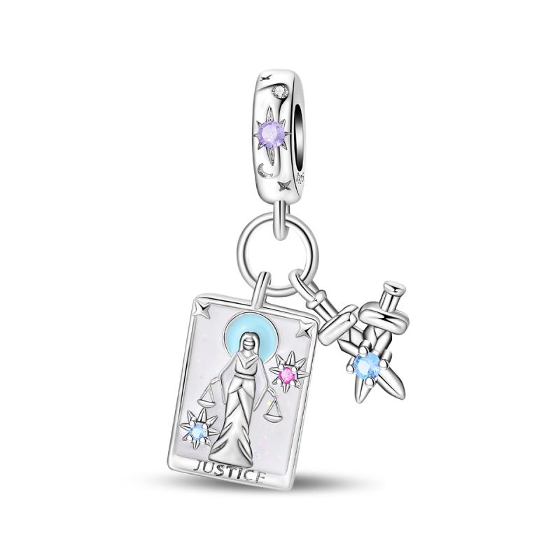 New Copper Beaded Pendant Sun Moon Star Magic Tarot Vitality Suitable For Original 3Mm Bracelet Women Exquisite