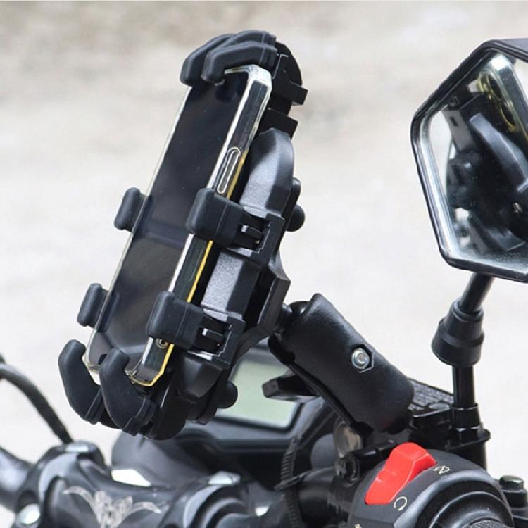 Motorcycle Phone Holder Vibration Damping System Universal Smartphone Clamp Quick Adjust Mount Shockproof For Bike