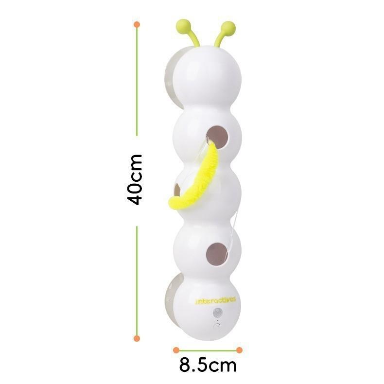 New pet smart caterpillar cat teaser cat stick toy suction cup interactive feather tail self-pleasure