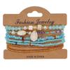 Bohemian Seashell Pendant Women's Elastic Bracelet with Seed Beads, 7 Strands