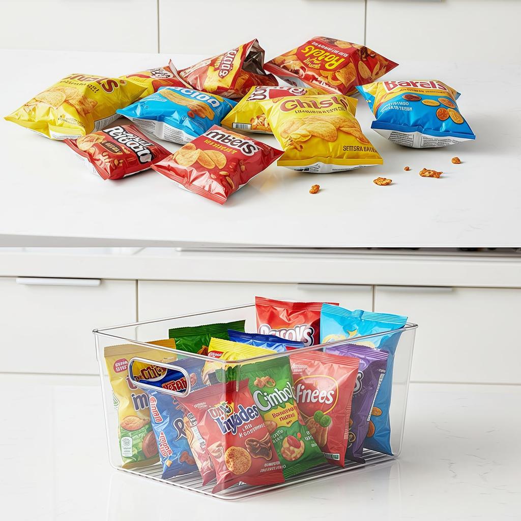 Transparent Storage Box with Drawer and Handles, Perfect for Kitchen Storage, Small Organizers, and Refrigerator Storage, Perfect for Storing Snacks,