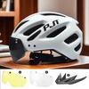 PJT Nowy LEDowy Kask Rowerowy Z Wizjerem Przeciwsłonecznym Ładowalny LED Męski Kask Rowerowy Osłona Przeciwsłoneczna Kaski Rowerowe Drogowe MTB