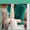 Round Womens Sweater Knitted Neck Mid Sleeve Knitted Sweater Korean Edition Interior Bottom Top