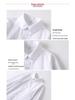 Girls' White Fleece-Lined Cotton Shirt: Long-Sleeved School Uniform for Elementary to Middle School.
