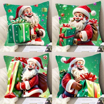 1pc Christmas Santa Claus Gift Pillowcase Sofa Cushion Cover, New Year Gifts, Party Decorations, Ornaments..