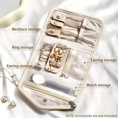 Foldable Jewelry Storage Bag, Portable Handbag Necklace Ring Earring Jewelry Storage, Home Travel Jewelry Box