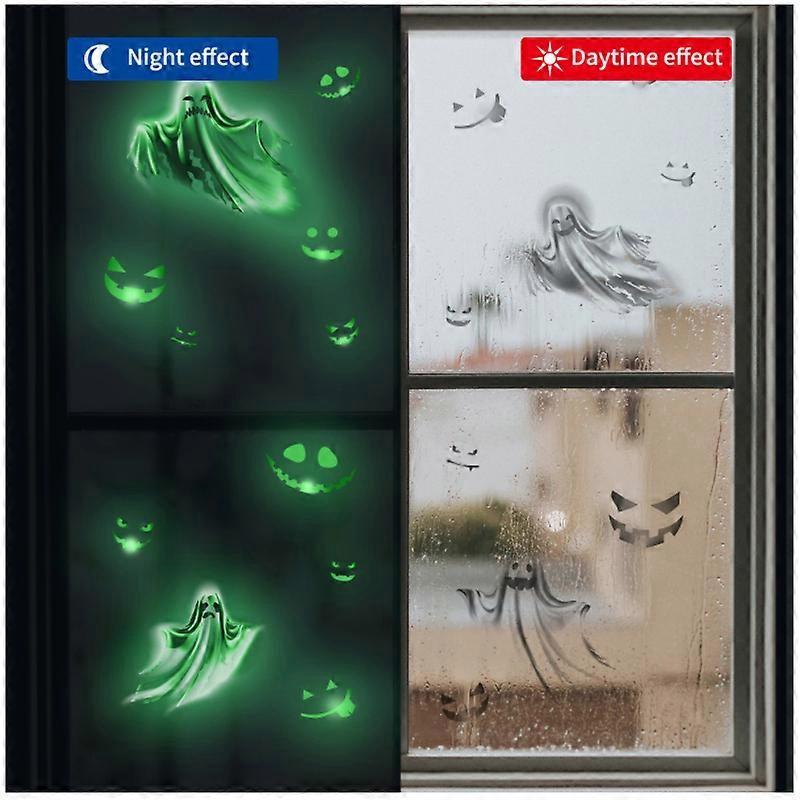 Creative Horror Ghost Luminous Stickers Halloween Decorations For Home Bedroom Room Fluorescent Decals Glow In The Dark Stickers