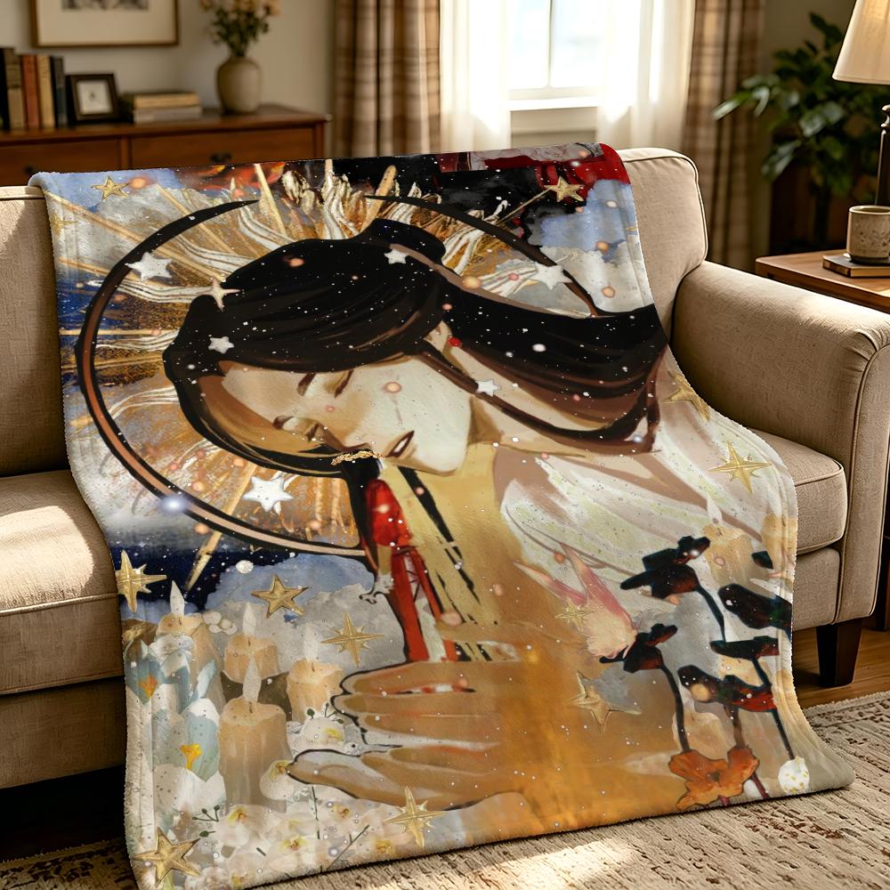Anime H-Heaven Officials Blessing-g Throw Thick Comfort Flannel Quilt, Multi-scene Use Indoor Outdoor Daily Nap