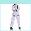 Vibrant Orange And White Astronaut Costume For Adults Kids And Unisex Performance Wear