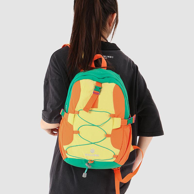 Color-Blocked Backpack Unisex Large Capacity Lightweight for Commuting and Travel Student Schoolbag