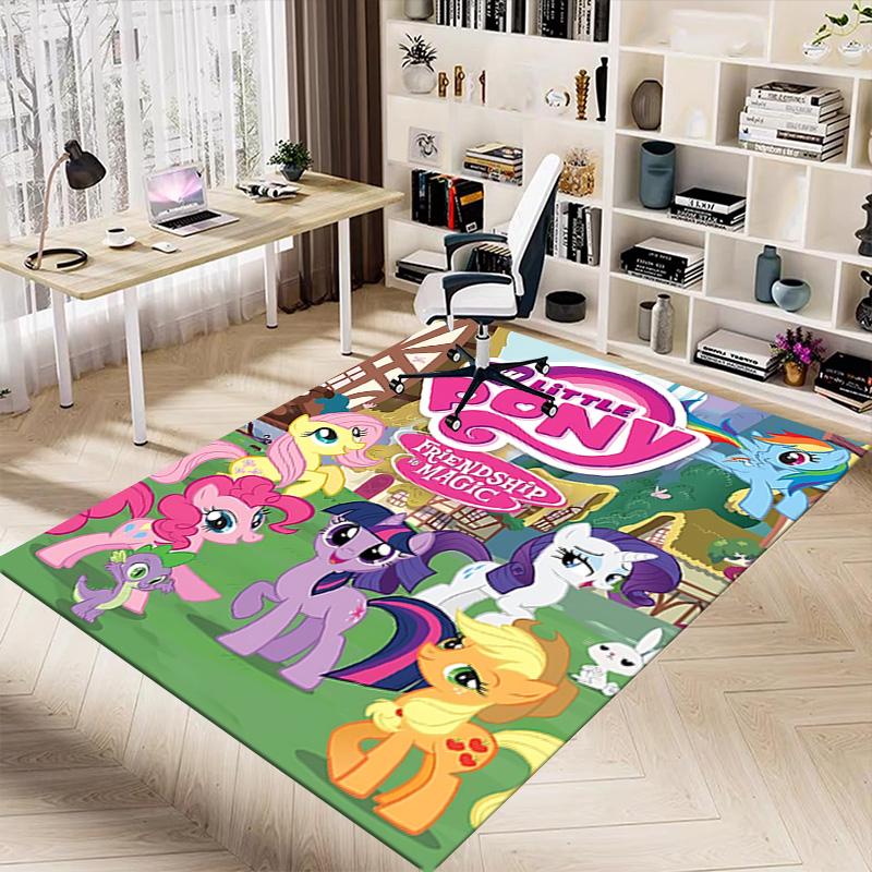 1pc Little Pony Friendship Carpet for Playroom Bedroom Living Room Sofa Home Decor,kids Game Area Rug Non-slip Floor Mat Y72992