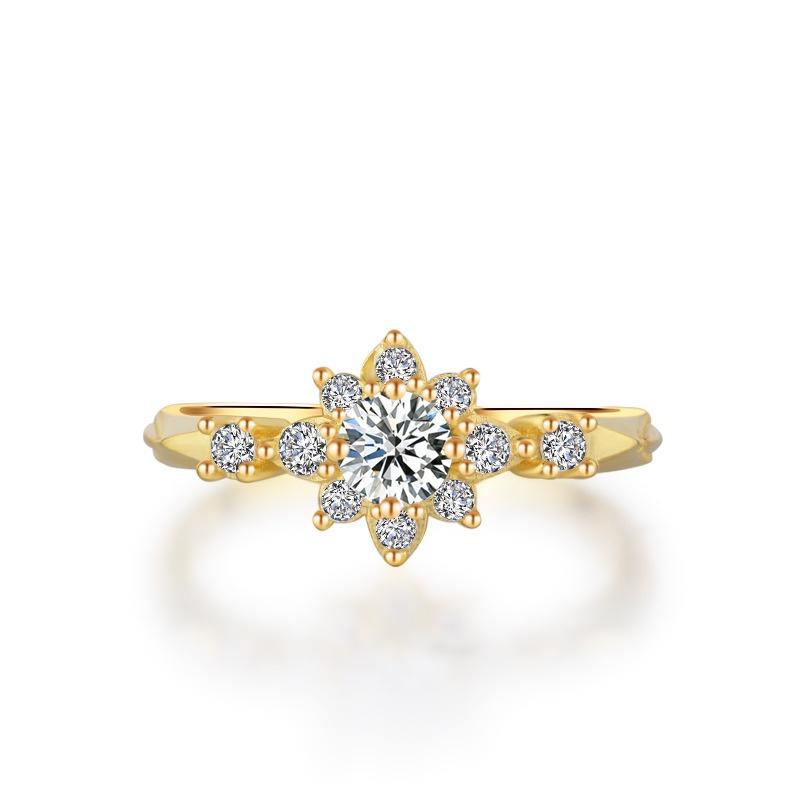 Womens Sweet Fashion Goldplated Elegant Crystal Rhinestone Ring Wedding