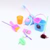 Dolls Pretend Play Toy Cleaning Kit for Dolls(1 Set=9 Pcs) Color Random 