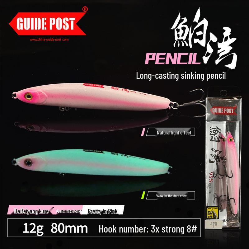 

GUIDE POST Bawan Світний Червоно-Рожевий Повільно Тонучий Олівець-Приманка для Всіх Шарів Води