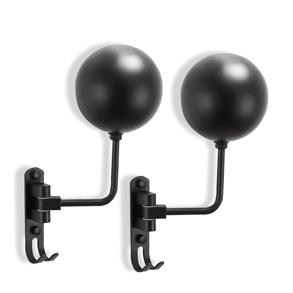 1/2Pc Wall Mounted Helmet Holder Stainless Steel 180° Rotation Motorcycle Rack with Double Hook Bike Helmet for Bicycle Helmets