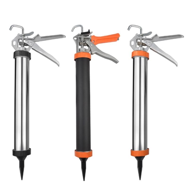 High Efficiency Caulk Guns Aluminum Tube Caulking Tool with Nozzle for Gluing Tasks Glass Adhesive, Various Applications M4YD
