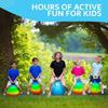 With Handle Sports Hopping Ball Rainbow Jumping Ball Colorful Kids Bouncy Ball  Children