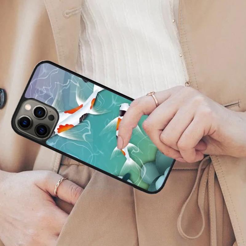 Pair of Koi Fish Magnetic Phone Case For APPLE iPhone 17 Air 16 14 13 12 Pro Max 15 Plus Wireless Charge With MagSafe Cover