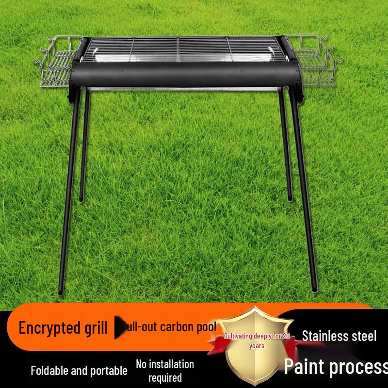 Beifu Outdoor Foldable Stainless Steel Charcoal BBQ Grill Set