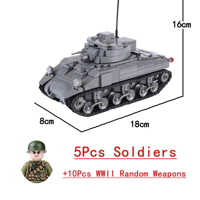 Non-Toxic Wwii Military North African Campaign Wheeled Armored Vehicle Tank Cannon Soldier Figures Building Blocks Weapon Truck Army Toy