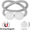 Pack of 6 Curtain Tie Backs Magnetic Curtain Holder Rope Curtain Binder Clips Curtain Holder for Home Decoration Office (Grey)