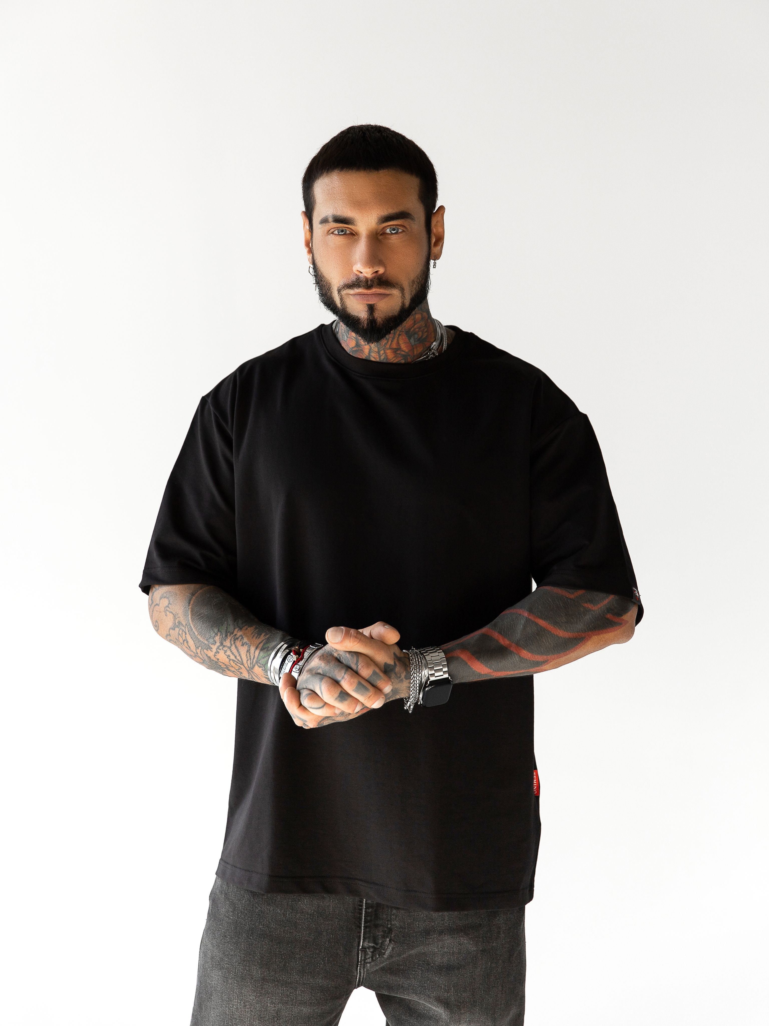 Fashion Hip Hop Clothes Zwaar Katoenen Oversized T-shirt Heren Dames Hoge Kwaliteit Korte Mouwen Casual Los Shirt Comfortabel Ademend Mannen Vrouwen Kleding XXL zwart