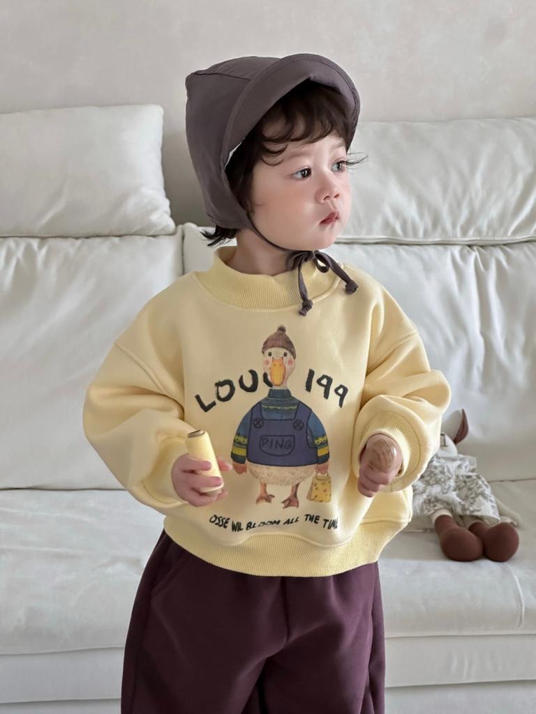 Boys autumn and winter thickened sweater sweatpants new children's clothing baby winter clothing children's velvet suit