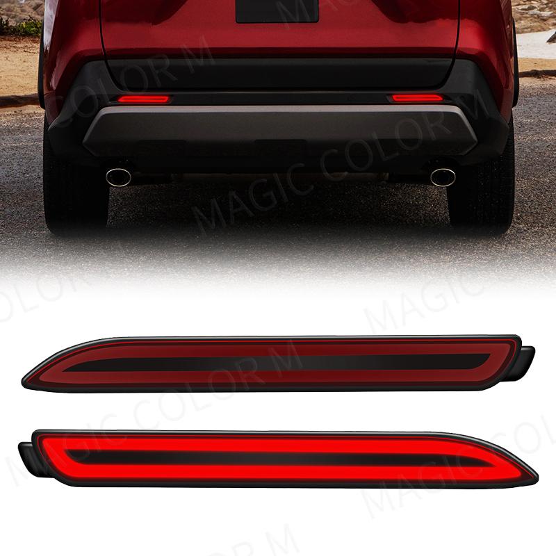 Auto Heckstoßstangen Reflektor für Toyota Camry RAV4 Lexus IS-F GX470 RX300 Sienna Venza Reiz Innova Rot Schwarz Heck Bremslicht 12V