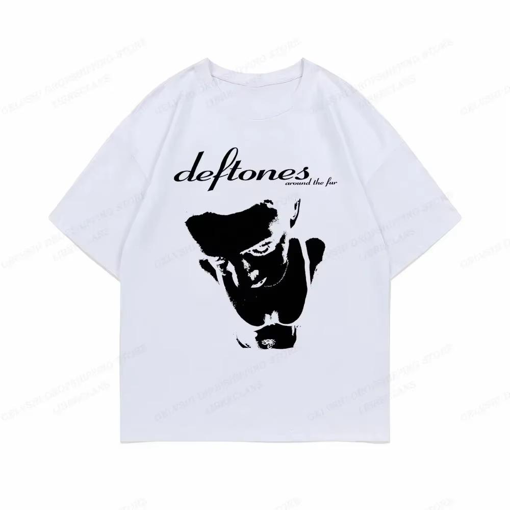 Herre T-skjorte Deftones Søt Trendy Trykk Topper T-skjorte Svart T-skjorte Dame Sommer T-skjorte 90-talls Jenter Grafisk T-skjorte Dame Søte Topper T-skjorte