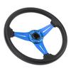 Bilratt Racingstil PU-läder 14 tum Universell passform för 6-håls rattnavadapter