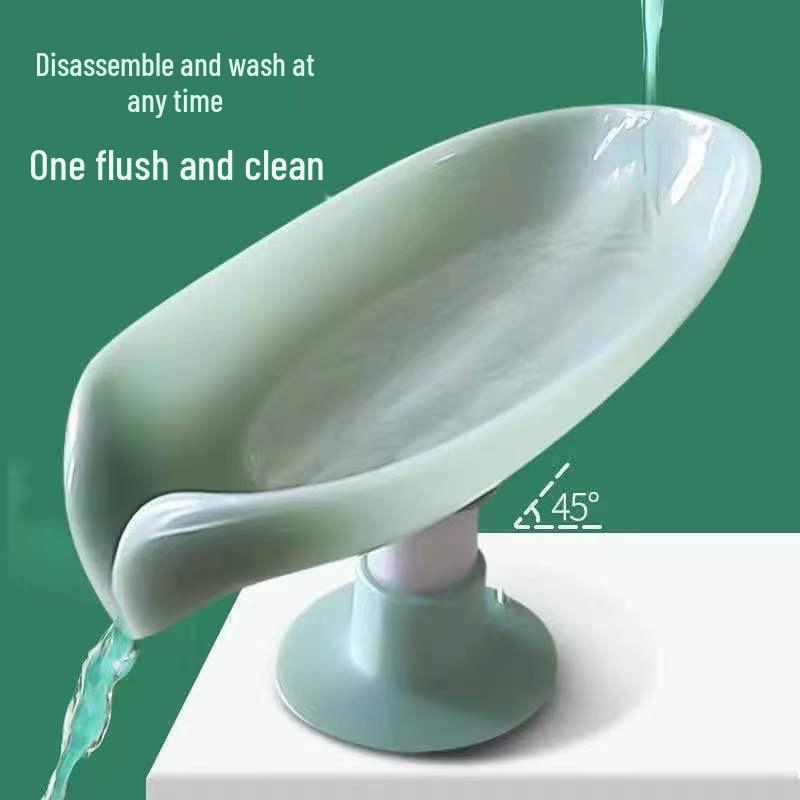 Punch-Free Suction Cup Soap Holder: Press-Type Draining Rack for Bathroom Storage
