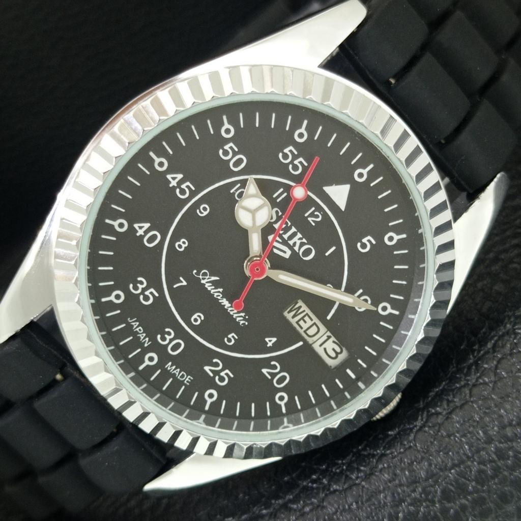 ОТРЕМОНТИРОВАННЫЕ СЕЙКО 5 АВТОМАТИЧЕСКИЕ 6309A ВИНТАЖНЫЕ ЯПОНСКИЕ МУЖСКИЕ ЧЕРНЫЕ ЧАСЫ a442942-1