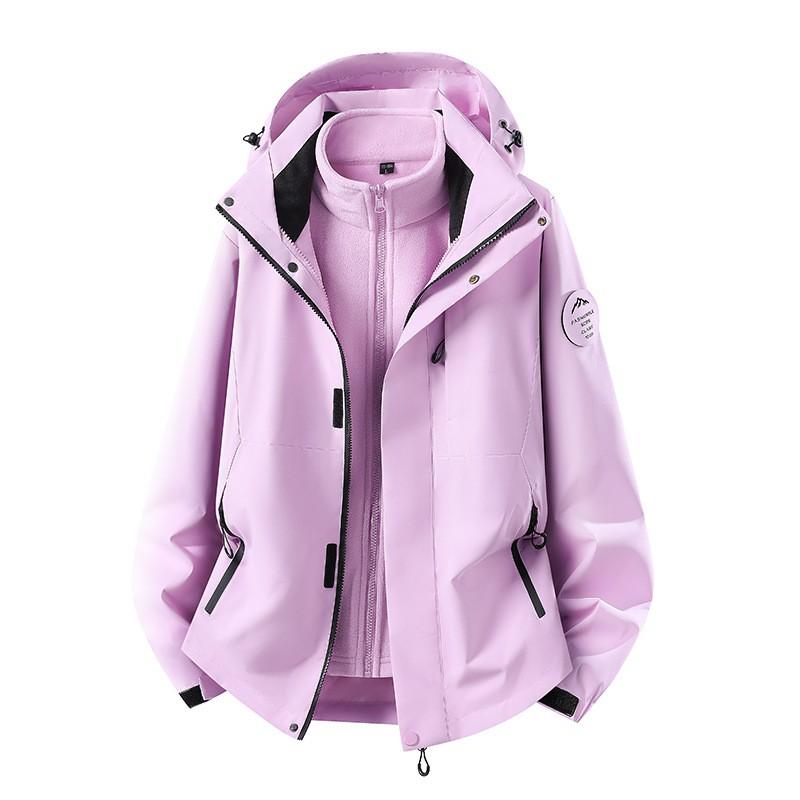 Men Women 3-in-1 Waterproof Windproof Hiking Jacket With Removable Down Liner Outdoor Trekking Camping Winter