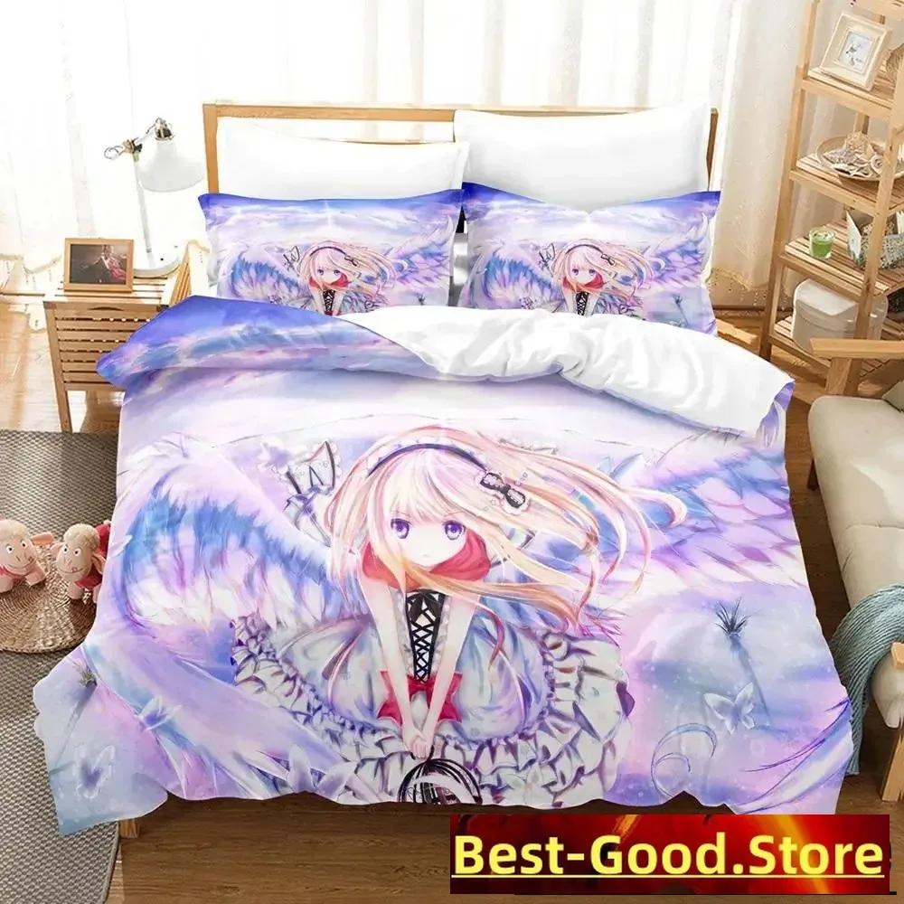 Home Living Luxury Angel Girl Bedding Set Single Twin Full Queen King Size Bed Set Adult Kid Bedroom Duvet Cover Sets Anime Bed