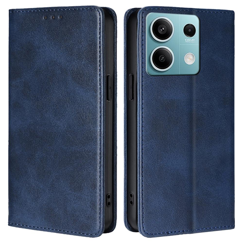 For Xiaomi Redmi Note 13 4G Case PU Leather Stand Magnetic Closure Flip Phone Cover Wallet