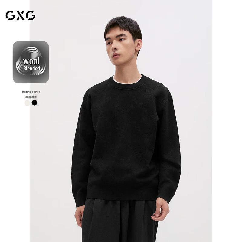 

GXG Men s Two-Tone Letter Jacquard Round Neck Sweater XL