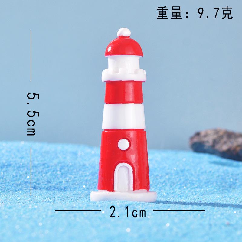 Resin Lighthouse Beach Figurine, Micro Landscape Ornament for Aquarium Decor, DIY Fish Tank Terrarium Accessory