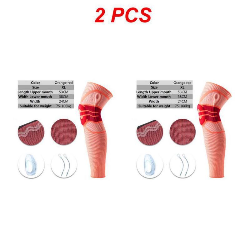 1/2PCS Knee Support Men Pressurized Elastic Knee Brace with Silicone Spring Basketball Volleyball Knee Pads High Quality Practical Daily Use