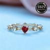 A Romantic Heart-shaped Simple Fixed-ring with a Delicate Design  Silver-inlaid Artificial Zirconia Luxury and Simple Gift Ring