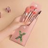 8Pcs Pink Makeup Brushes Set Professional Eyeshadow Brushes With Portable Case For Travel Engrave Image Pattern