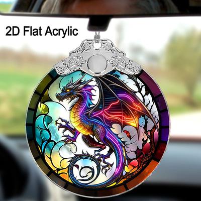 1pc Colorful Dragon Acrylic Sun Catcher, Car Rearview Mirror Pendant & Bag Keychain Accessory, Gift for Friends Son