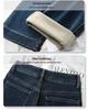 Blue Women's High Waist Retro Flocked Jeans - 2024 Wide Leg, Slimming, Loose Straight, Floor-Length Pants